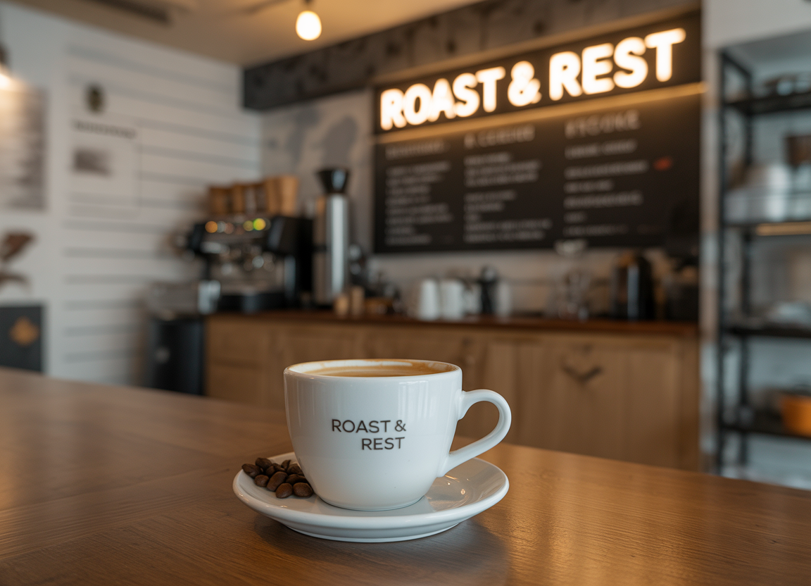 Интерьер кофейни Roast & Rest